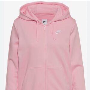 Nike Women's Baby Pink Hoodie Embroidered Swoosh Size Large